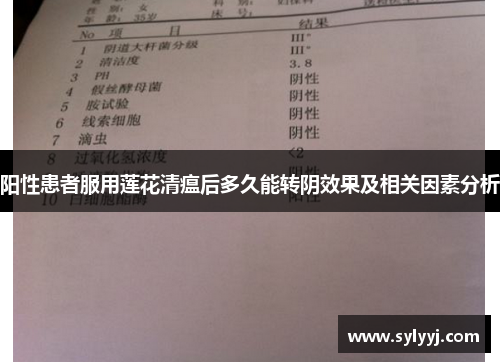 阳性患者服用莲花清瘟后多久能转阴效果及相关因素分析